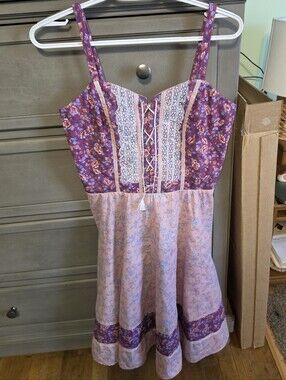 Source Unknown Lavender and Pink Floral Midi Dress
